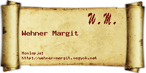 Wehner Margit névjegykártya